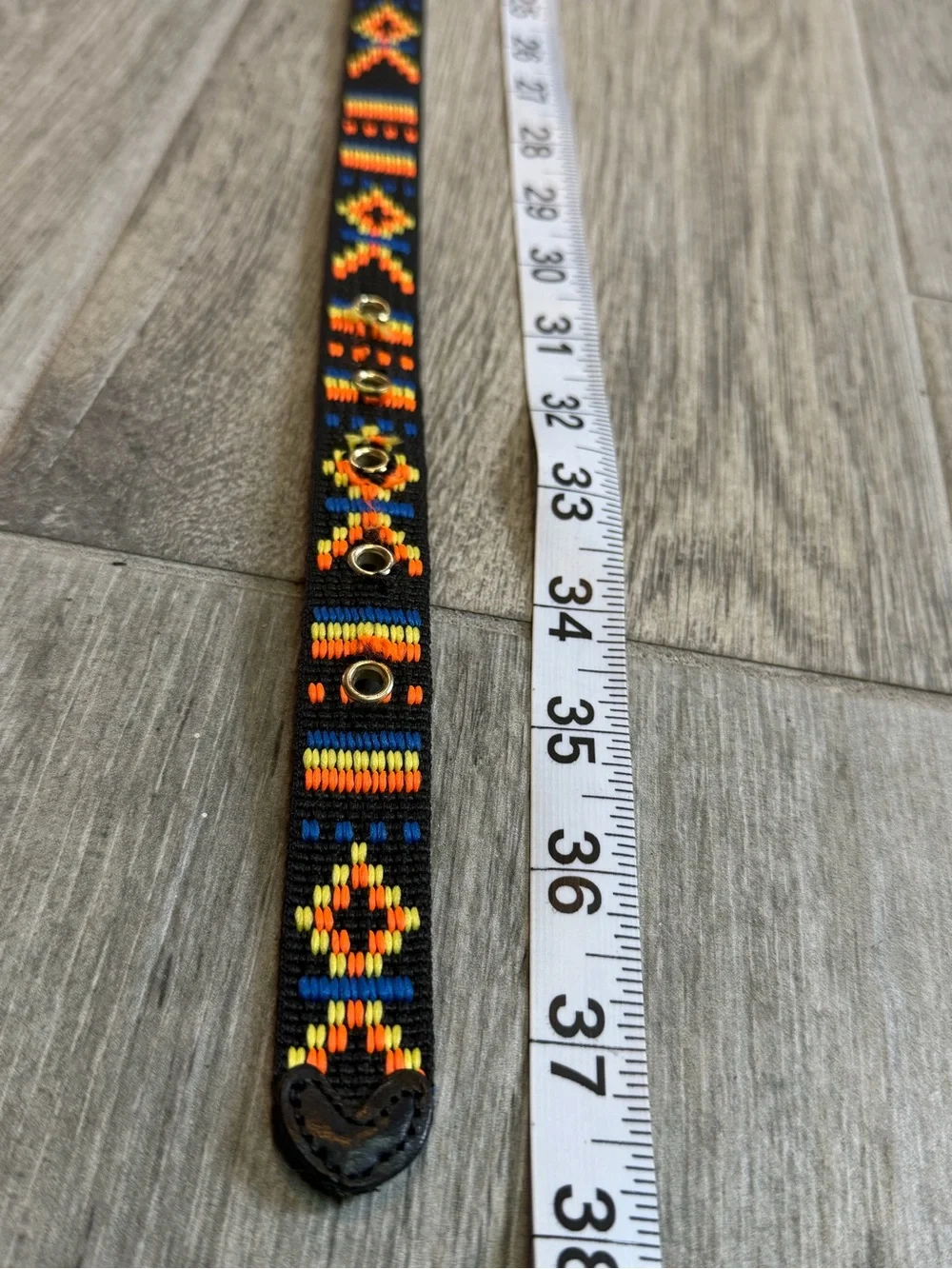J.Crew Women's Belt Multicolor Western Aztec Print Black Background Size Small - Picture 4 of 4
